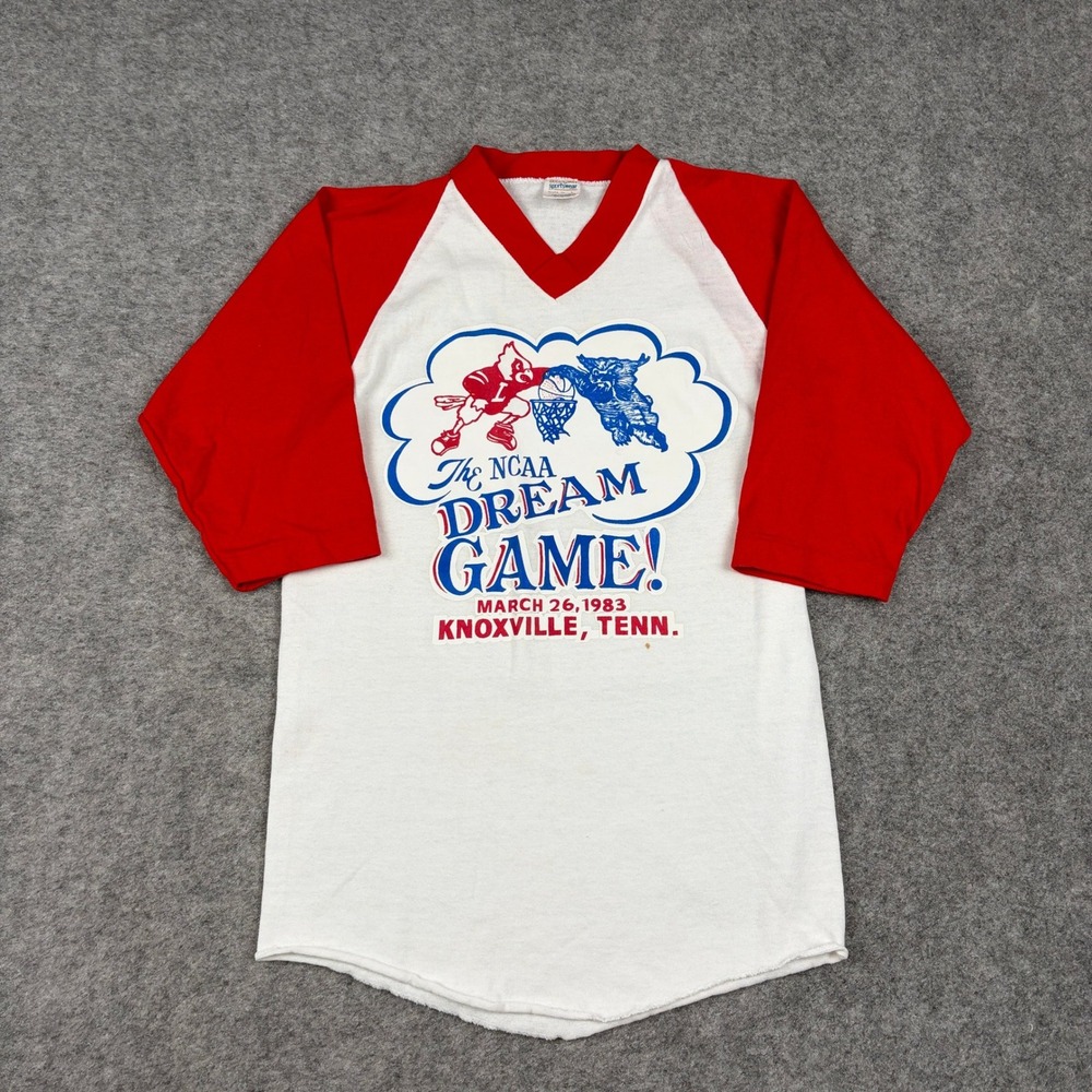 Gulf Coast Sportswear Shirt Kids L 1983 NCAA Dream Game Raglan Vintage 80s Crop
